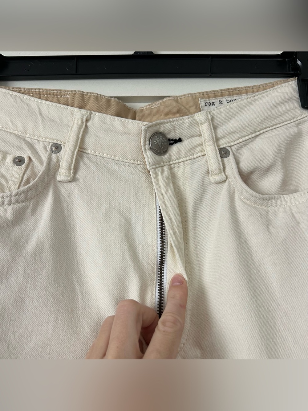 Rag & Bone Logan Mid-Rise Wide Leg in Ecru Size 27 - Picture 5 of 16